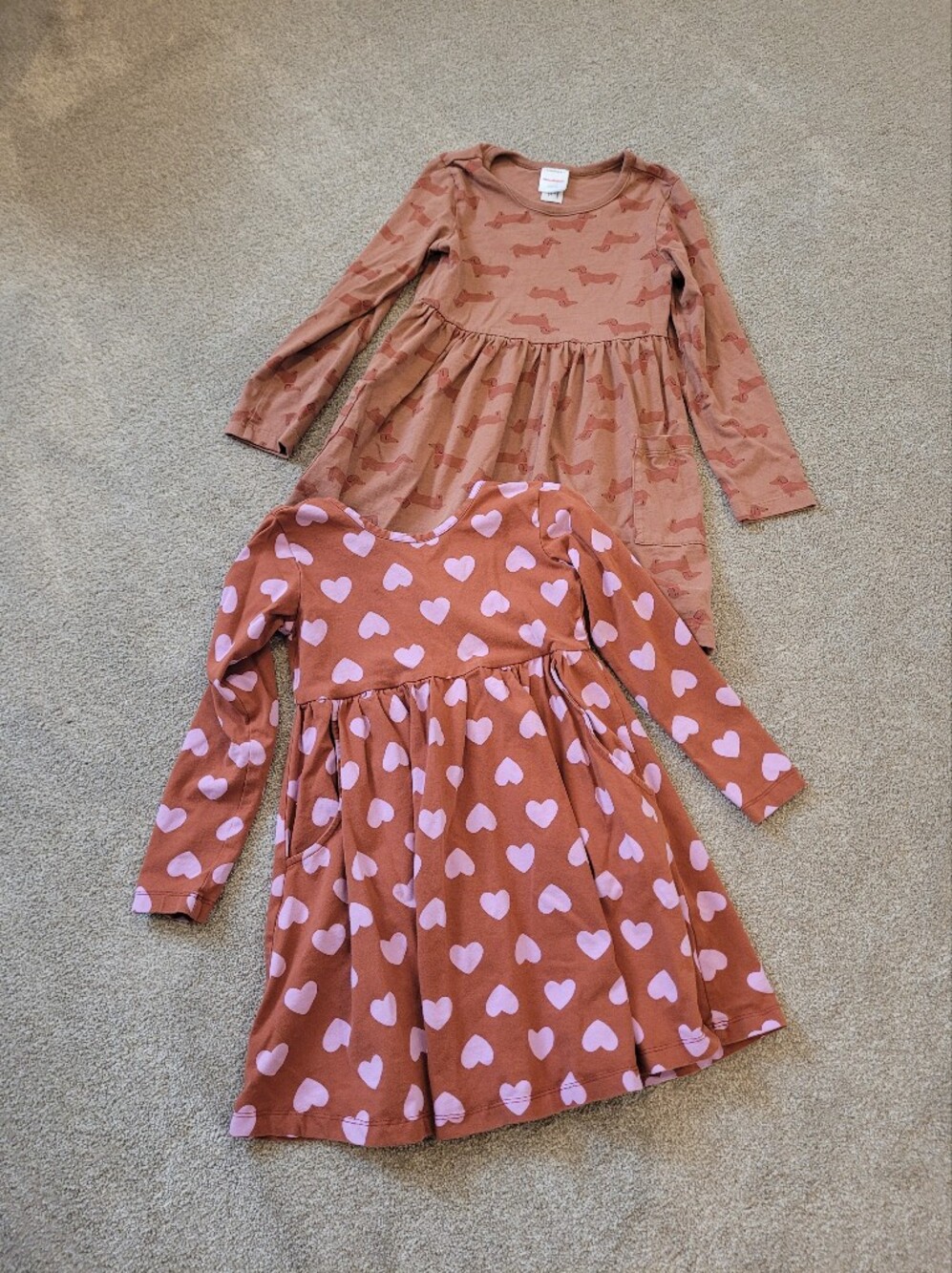 Hanna Andersson Girls Cotton Skater Long Sleece Dresses Size 5T